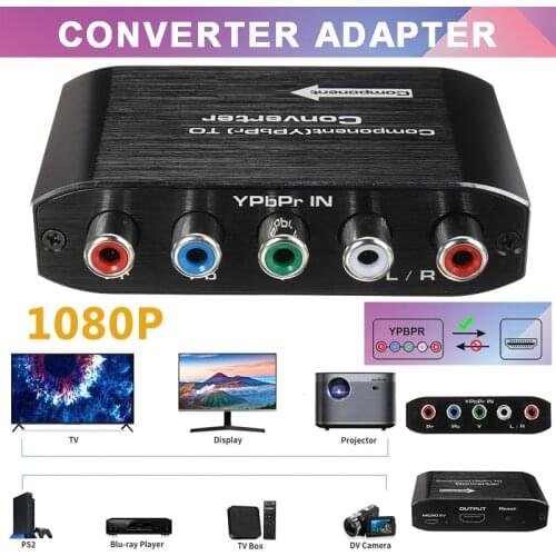 1PC RGB RCA VGA to HDMI-compatible AV Converter Box for Monitor DVD TV Durable Audio Connector Splitter Component Boxes Adapter