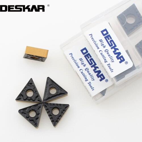 10PCS DESKAR TNMG160404 TNMG160408 TNMG160412 CQ HQ TM PM LF9218 CNC Lathe Cutting Tool TNMG Carbide Turning Inserts For MTJNR/L