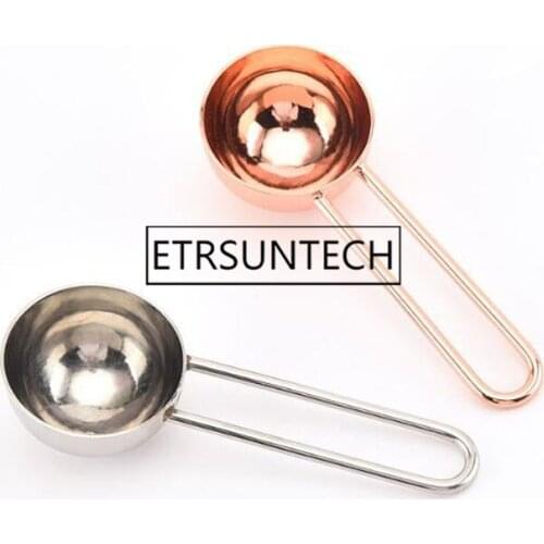 100pcs Metal Measuring Spoon Coffee Scoop Thicken Stainless Steel Smooth Long Handle Tablespoon Kitchen Bar Tools