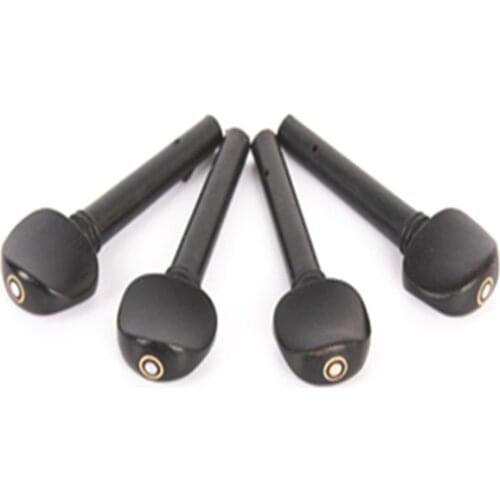 4Pcs Ebony 4/4 Violin Tuning Pegs Tuners Open Hole Black Violin Accessories Strings Instrument Tuning Pegs
