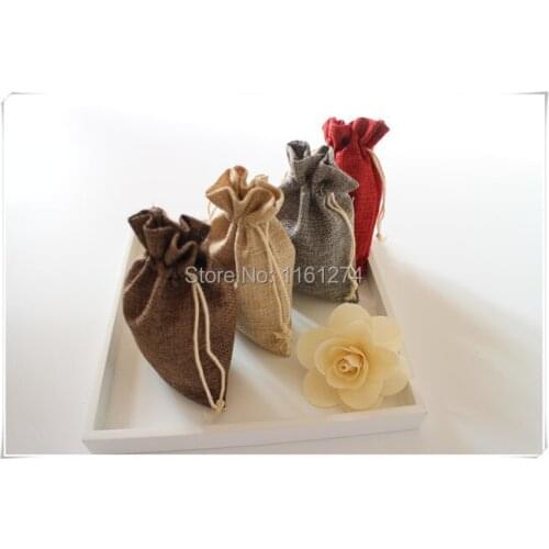 9x12cm/3X4" 500pcs Handmade Drawstring packaging burlap Wedding Party Christmas Gift Bags pouches jute bags Free shipping