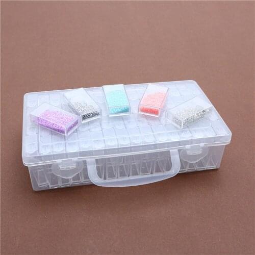 64Pcs Diamond Painting Convenience Tools Beads Container Rhinestone Diamond Storage Accessory Box DIY Beads Plastic Box