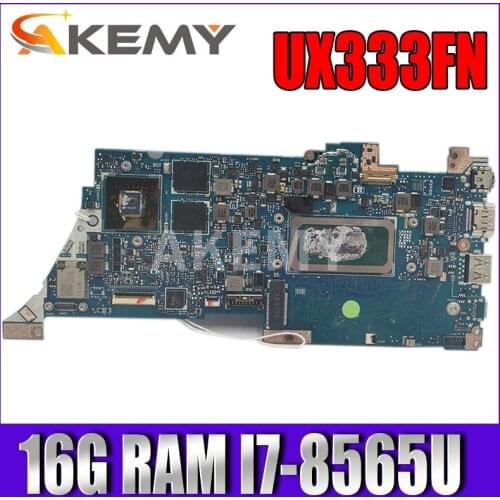 Akemy UX333FN Motherboard For ASUS ZenBook 13 UX333F UX333FN U3300F Laotop Mainboard 16G/I7-8565U (V2G)