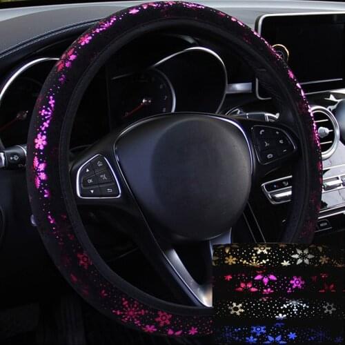 Car Steering Wheel Cover Shiny Snowflake 14.5 inches to 15 inches Diameter Car Accessories Universal 5 Colors High Quality