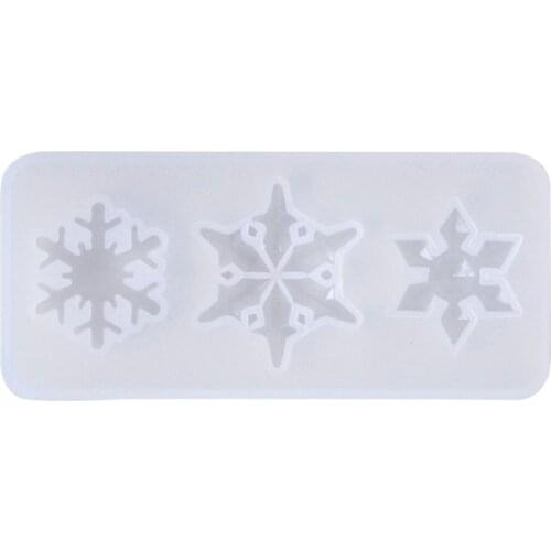 Julie Wang White Silicone Mold Snowflake Shape Epoxy Cabochons Handmade Christmas Casting Mould Jewelry Making Tool