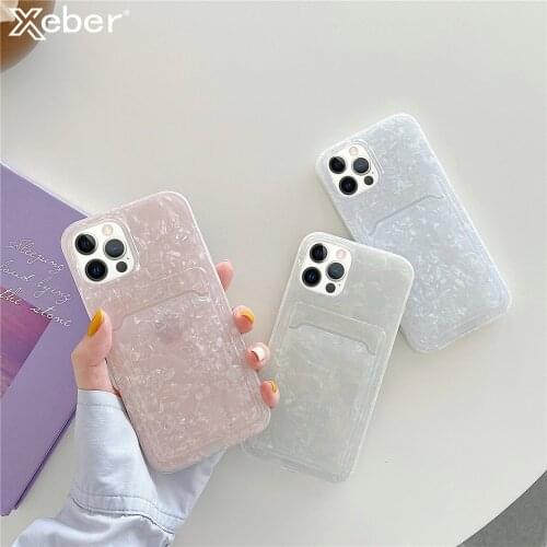 Luxury Laser Marble Wallet Card Slots Holder Glitte Case For iPhone 11 12 Pro Max XR X XS Max 7 8 Plus SE 2 Soft IMD Back Cover