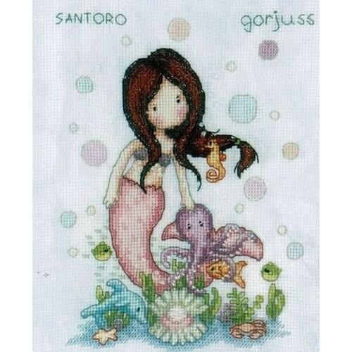 Cheap Embroidery Gorjuss Nice to Sea You Cross Stitch Kits for Baby Girl with 100% Cotton Floss & Free Shipping for Wall Decor