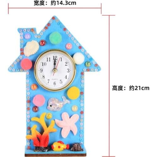 Childrens diy handmade small clock wonderful time house cartoon micro landscape scene educational toys