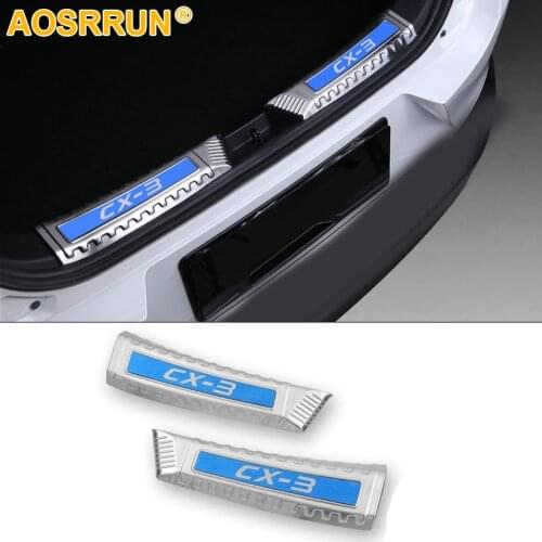 For Mazda CX-3 CX3 2017 2018 2019 Car Accessories Stainless Steel Rear Bumper Trunk Fender Sill Plate Protector Guard Covers