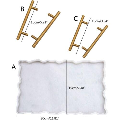 Big Rectangle Plate Resin Mold Oversized Fruit Disc Tray Resin Mold Transparent Flexible Silicone Molds Art Craft Tools