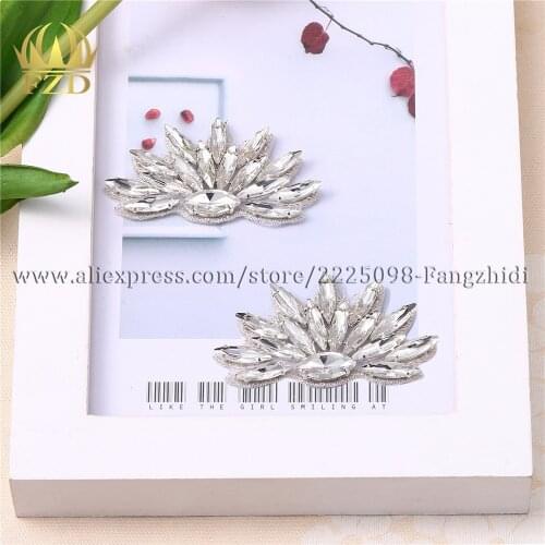 FZD 10 PairHot Fix beaded bridal belt Rhinestone Applique and Trimming for Shoes Stones Decoritive Shoe-buckie