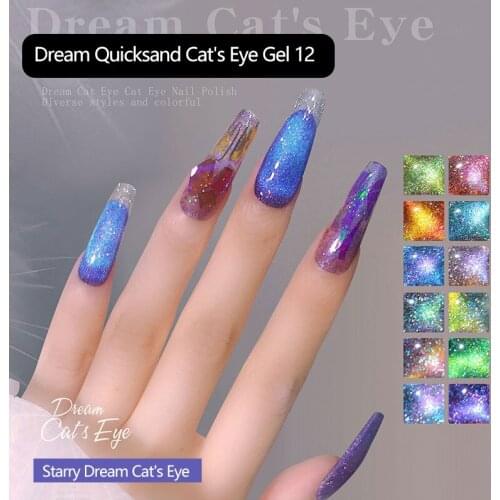 8ml Cats Eye Nail Polish Gel Color Glitter Semi Permanent Nail Art Salon Varnish Soak Off Nail Art Manicure Gel Polish TSLM1