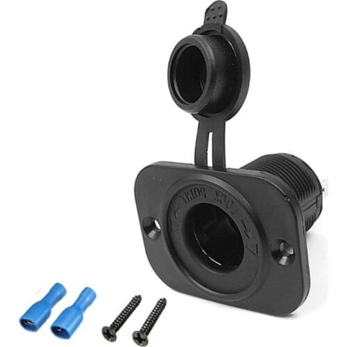 Motorcycle Cigarette Lighter Socket With Mounting Panel Car Waterproof Cigarette Lighter Socket For Car Motorcycle Charge