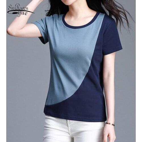 Cotton Tops Women Summer Short Sleeve Loose Tee Shirts Blusas Mujer De Moda 2020 Plus Size Elegant O-Neck Blouse Blusa 10015