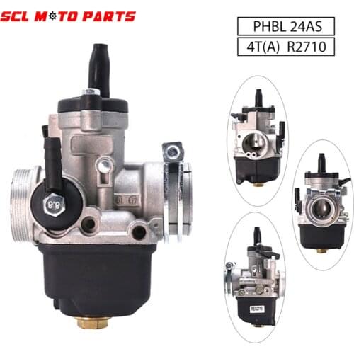 ALconstar- 24mm Dellorto Carburetor PHBL 24AS 4T(A) R2710 For Universal 50-250cc ATV Dirt Racing Bike