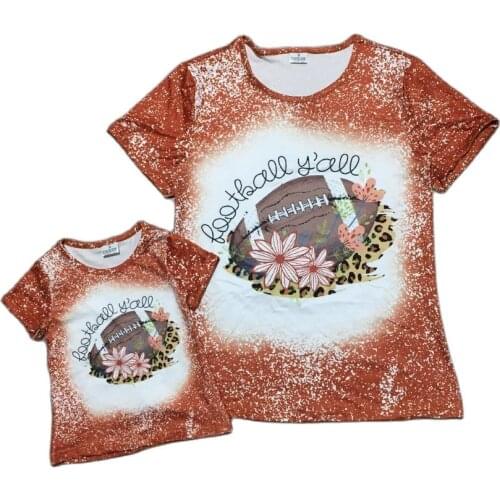 GirlyMax Summer Girl Mom Me Brown Tie Dyed Short Sleeve Milk Silk Football T Shirt