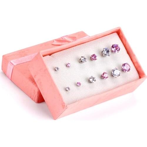 LUXUKISSKIDS Fashion Jewelry Earings Round Crystal Stud Earrings Set For Women Set 2020 Mixed Color 3/5/7mm pendientes brincos