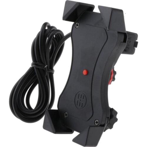 MTB Motorbike Motorcycle USB Phone GPS Handlebar Bracket Mount Charging Holder with Grip Motorcycle Holder Bracket
