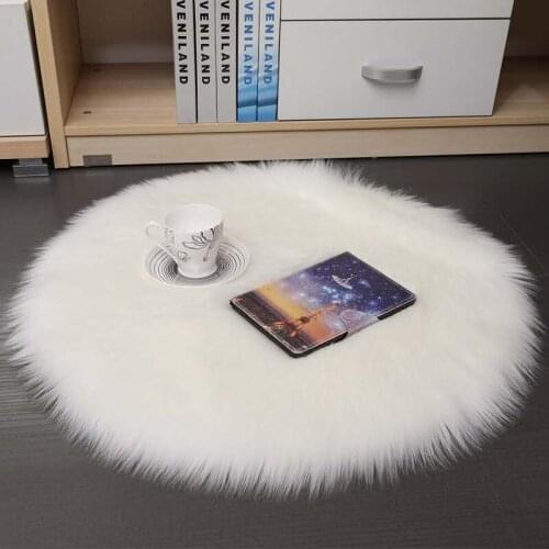 Soft Artificial Sheepskin Rug Carpet Artificial Wool Warm Hairy Carpets Seat Fur Area Rugs Bedroom Mat Circular