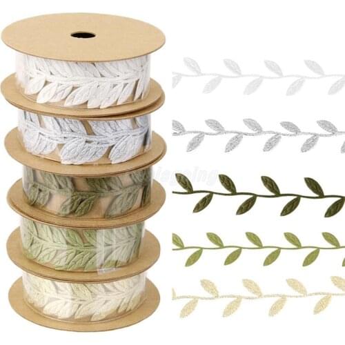 Leaf Embossed Non-Woven Ribbon, Christmas Leaf Decoration, The Bride DIY Garland Rattan Woven Headdress