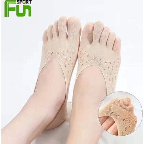 STARFUN Breathable Thin Section Five Finger Socks Women Invisible Silicone Anti-skid Prevent Friction Quick Dry Mesh Socks