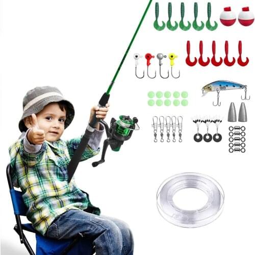 Plusinno Kids Fishing Pole,Telescopic Fishing Rod and Reel Combos with Spincast Fishing Reel and String with Fishing Line