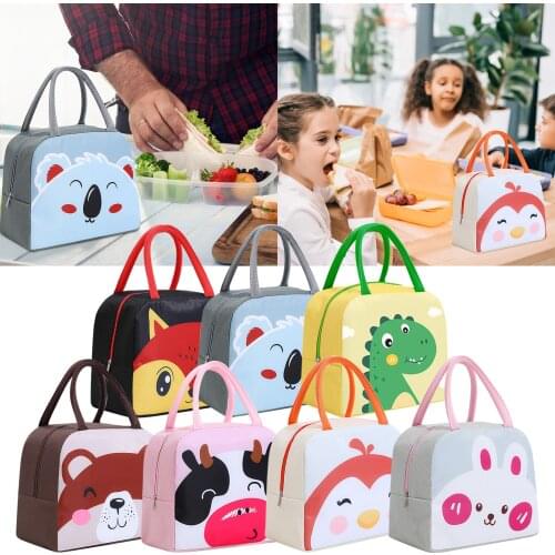 Portable Lunch Box Children Lunch Bento Warm Insulation Aluminum Foil Tote Bag Storage Bag Cartoon School Food Storage Bags