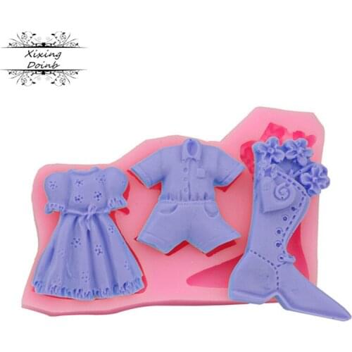 Boots one piece skirt silicone jelly mold cake decoration tool Cupcake mold syrup kitchen supplies