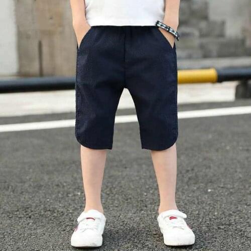 Hot Sale Summer Boys Shorts For 4 5 6 7 8 9 10 12 Yrs Children Boys Clothes Elastic Waist Kids Beach Boys Short Pants 3 Color