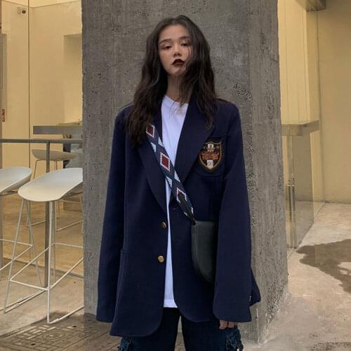 SUPERMILE*2020 New Arrival Winter Women Students Long-Sleeve Suit Coat Harajuku Preppy Kawaii Japanese JK Uniform Style