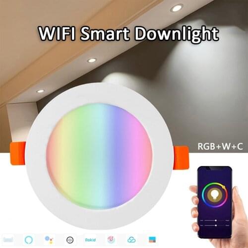 LED Downlight WiFi Smart APP Dimming Round Spot Light 5W 7W 9W RGB Color Changing Warm Cool Light Work With Alexa Google Home