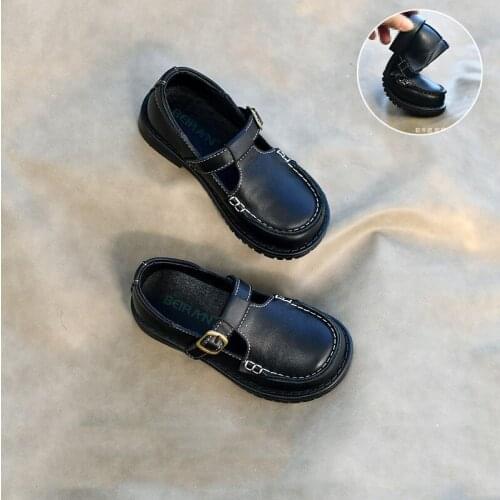 Children shoes Princess spring and autumn style single shoes soft cowhide school leather shoes Mary cute baby black leather shoe