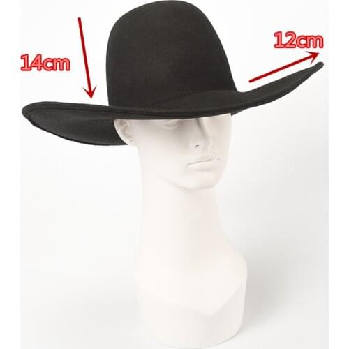 01909-HH8129 high top black wool formal fedoras hat men women leisure panama jazz hat