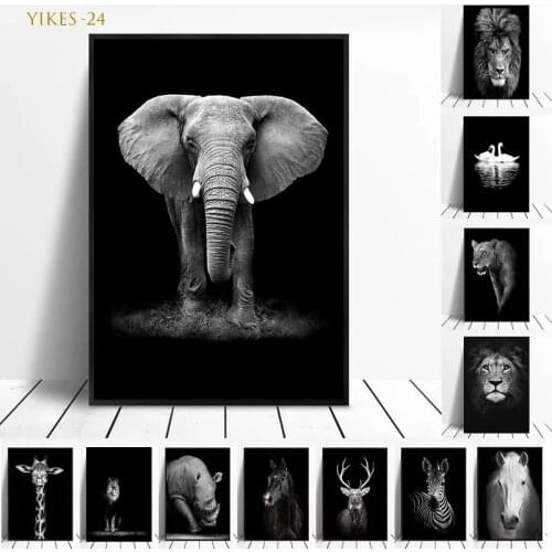 Deep Forest Animals Tiger Lion Zebra Giraffe Family Decoration Mural Posters and Prints Living Room Decoration Painting