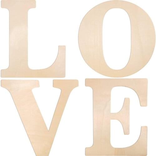 1PC 30CM Wooden letters Unpainted Wood Craft for DIY Craft Decorations