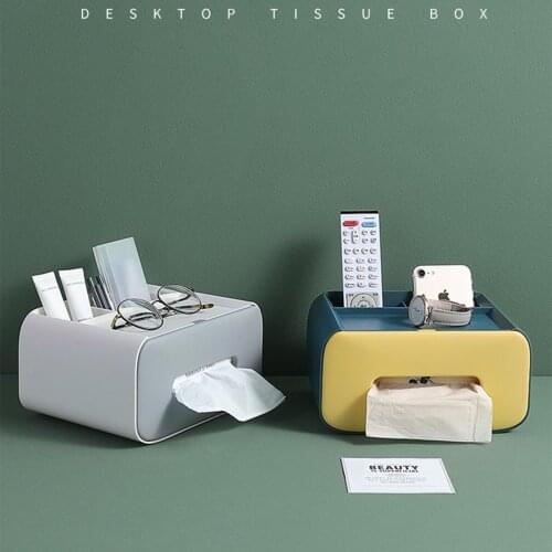 4 Colors 1 PC Multifunctional Tissue Box Separate Bedroom Living Room Office Storage Boxes