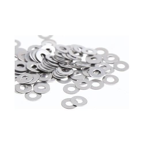 10Pcs 2mm Silver/Black Washers M2 Screw Gaskets Spacers Spare Parts for 1/32 Tamiya 4WD Car Model