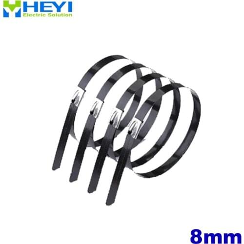 10PCS 8*100mm 8*200mm 8*300mm 8*400mm 8*500 Ball self-locking stainless steel plastic-coated cable tie
