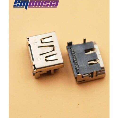 Smonisia 10PCS DIP Pins HDMI-compatible HD interface Female Connector HDMI-compatible 19P Double row silver-plated
