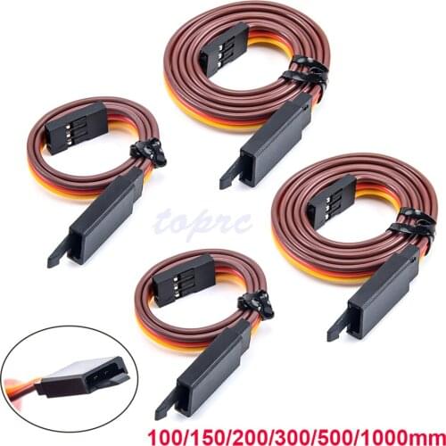 10PCS Servo Extension Lead Wire Cable Anti-loose 60 Core 100/150/200/300/500/1000mm For RC JR Male to Female Airplane Toy