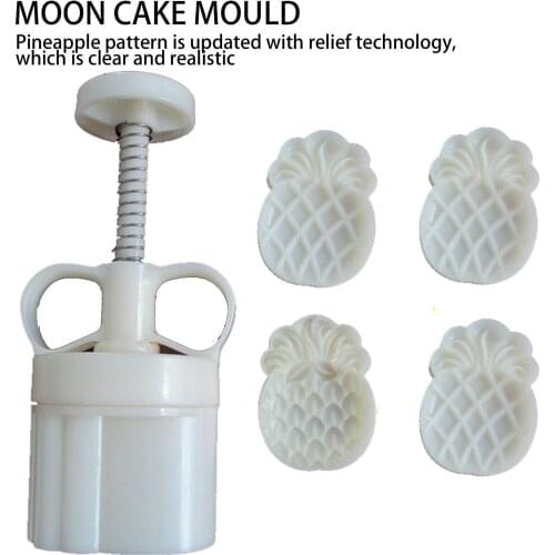 3Pcs/Set Pineapple Pattern Moon Cake Mould 50g Mid Autumn Festival DIY Hand Pressure Fondant Moon Cake Mold Decoration Tool