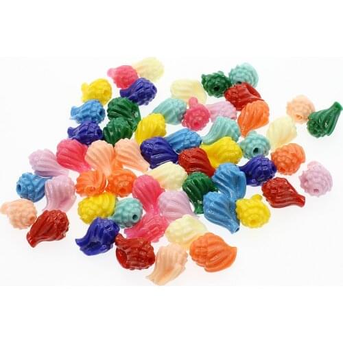 10pcs Artificial Coral Loose Beads 12mm Hand-carved Powder Pressed Conch Shaped Coral Beads DIY Jewelry Earrings Accessories