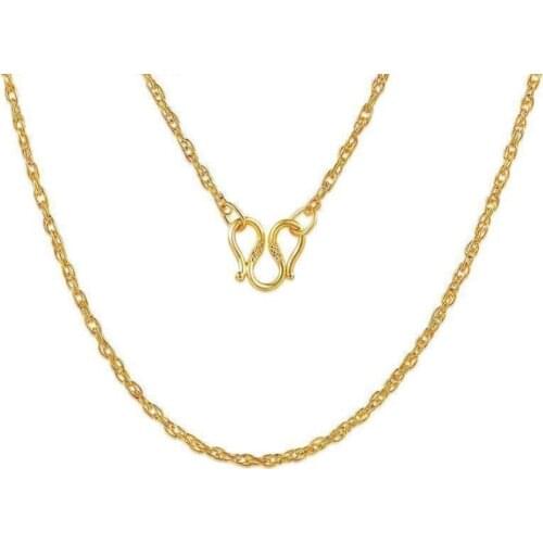 Hot Sale Pure 24K Yellow Gold Chain Necklace/ 999 Gold fashion women Necklace 3.6g