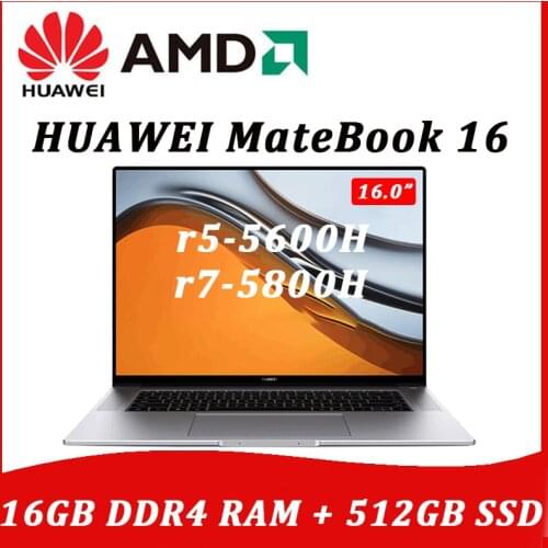 Huawei MateBook 16 2021 laptop R7 5800H 16GB RAM 512GB SSD full-screen 16 inch 2.5K professional all-around screen computer touc