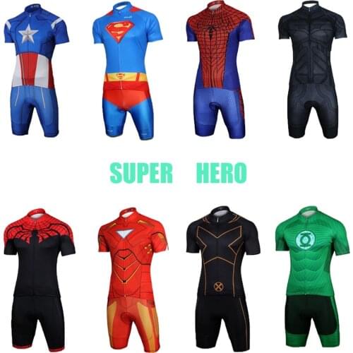 Supper Hero Cycling Clothing Set 2021 Mens Summer Road Bike Jersey Pro Team Bicycle Clothes Triathlon Suit BIB Short Dress Kit