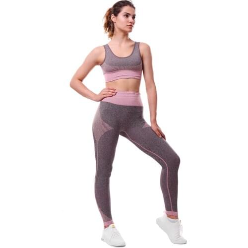 Yoga Sets Women Gym Sports Set Elastic Sports Hight Waist Leggings Sportswear Workout Sets Women