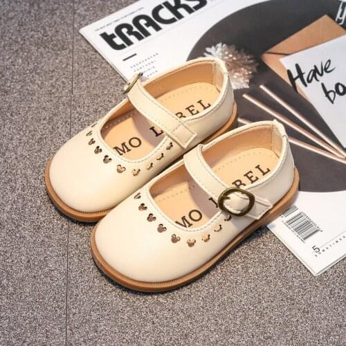 2021 Grils Leather Shoes Casual Girls Spring Kids PU School Shoes Childrens Flats Casual Princess Dance Shoes Non-slip Toddler