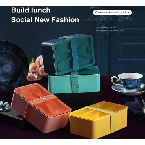 1PC Cute Lunch Box For Kids Food Container Storage Boxs Food Grade Material Leak-Proof Separate Layers Japanese Style Bento Box