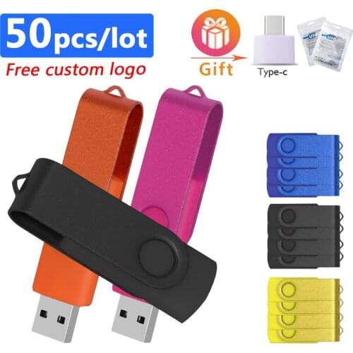 50pcs/lot Pen Drive Metal Pendrive 32GB 16GB 8GB High Speed Usb Flash Drive 64gb Usb Memory Disk Free Custom Logo
