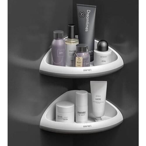 Bathroom Organizer Shelf Wall Mounted Triangular Corner Shelf Shampoo Cosmetic Storage Rack Kitchen Shelf Bathroom Accessories